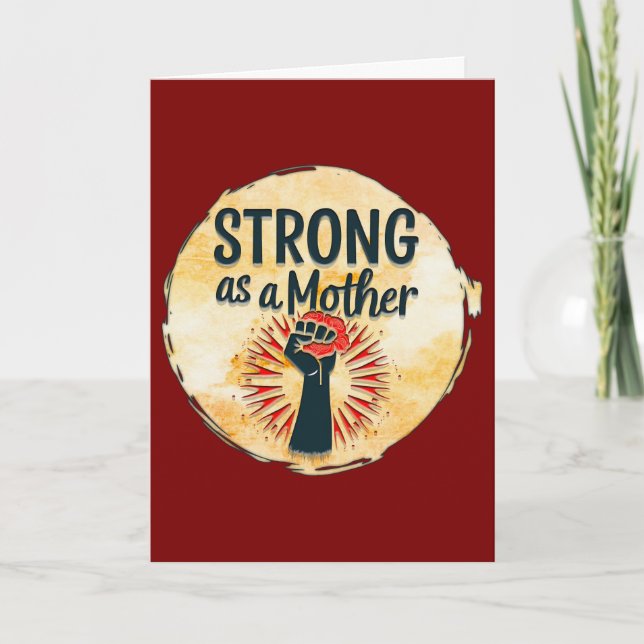 Tarjeta Strong as a Mother – Feminine Power Design (Anverso)
