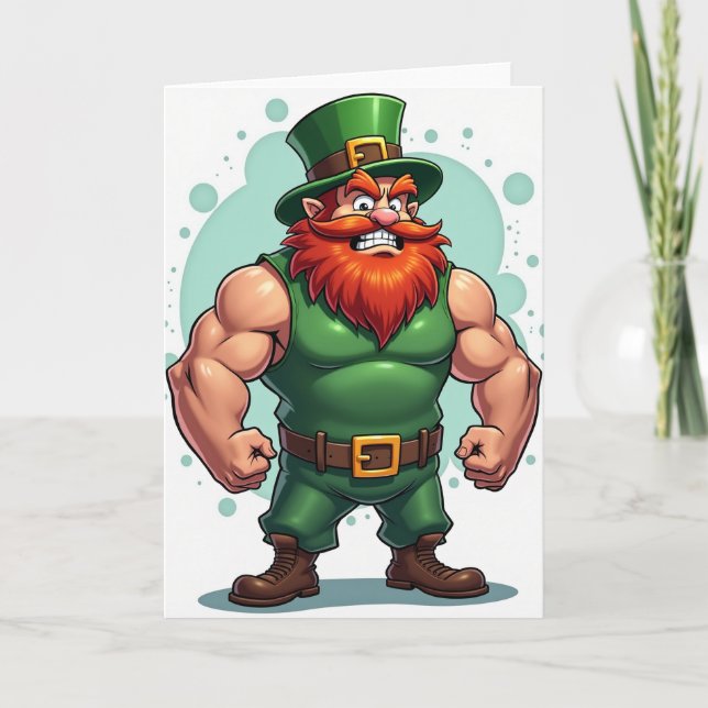 Tarjeta Strong Leprechaun Portrait Card (Anverso)