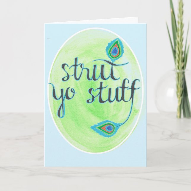 Tarjeta "Strut yo Stuff" (Anverso)