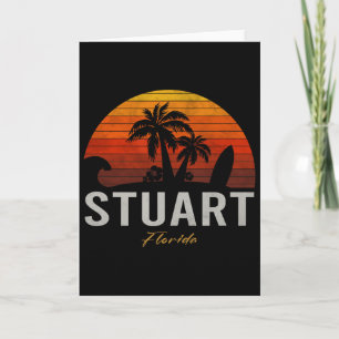 Tarjeta Stuart Florida Retro Surfista Playa Vintage 