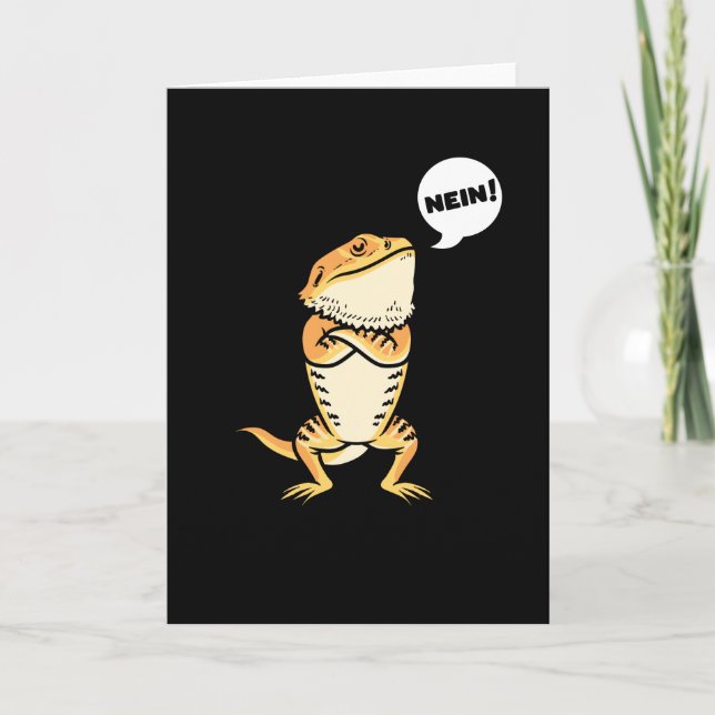 Tarjeta Stubborn Bearded Dragon Pogona Reptile Lizard (Anverso)
