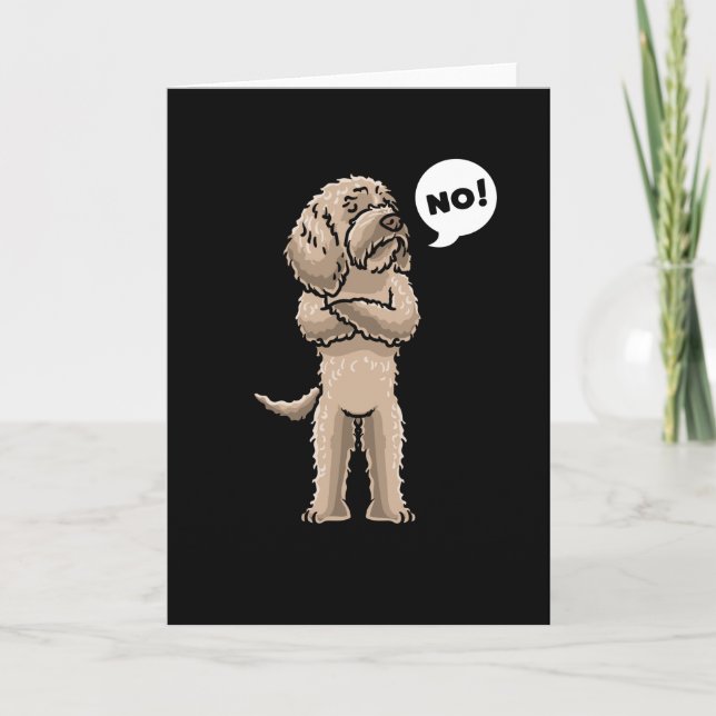 Tarjeta Stubborn Labradoodle Dog (Anverso)