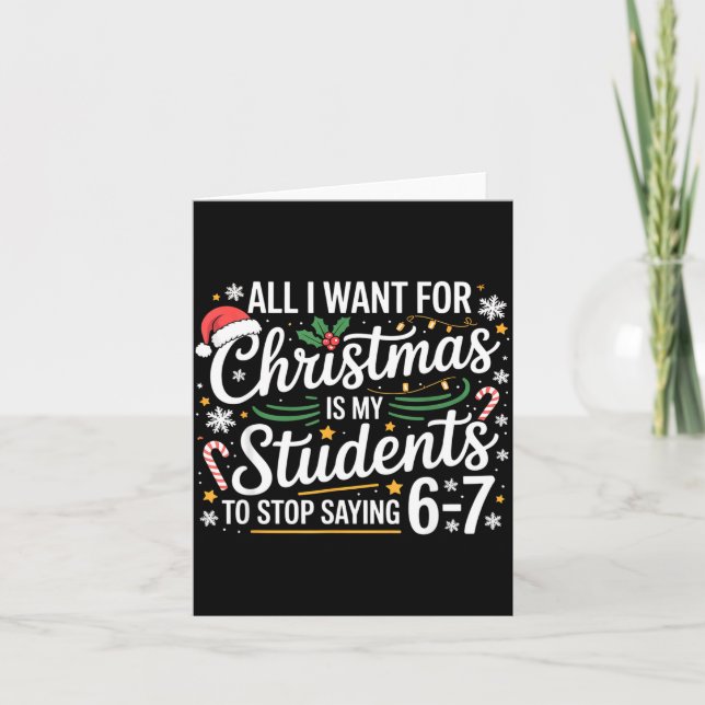 Tarjeta Students Saying 6-7 67 Six Seven Funny Teacher Chr (Anverso)