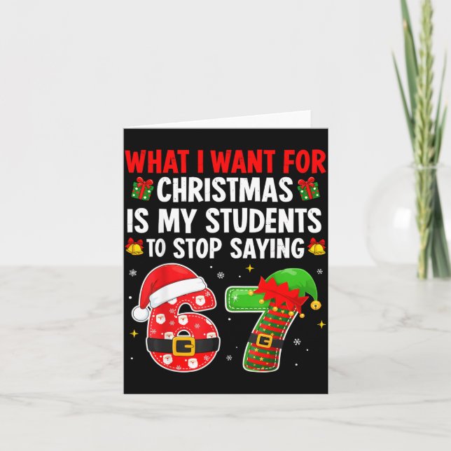 Tarjeta Students Saying 6-7 67 Six Seven Funny Teacher Chr (Anverso)