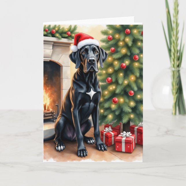Tarjeta Stunning Great Dane Christmas Card (Anverso)