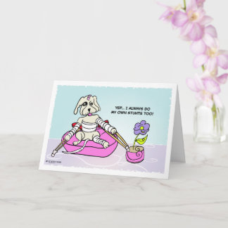 Tarjeta Stunt Dog Get Well Card