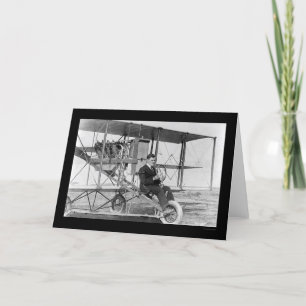Tarjeta Stunt Pilot Lincoln Beach 1912