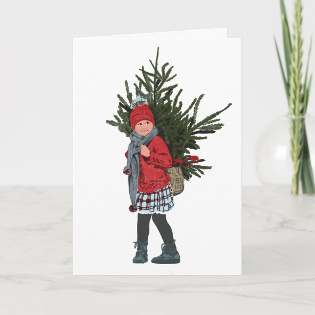 Tarjeta  Style Christmas Girl Ornament. (Anverso)