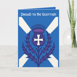 Tarjeta Stylized Thistle St Andrews Cross and Saltire