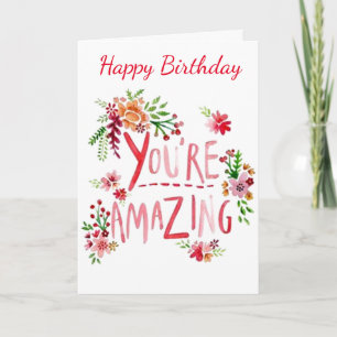 TARJETA **SU CRECIENTE Y FELIZ BIRTHDA**