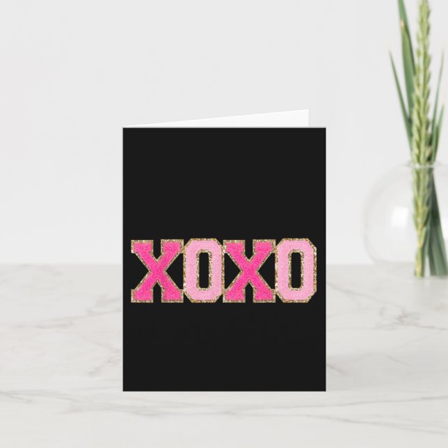 Tarjeta Su Crewneck Xoxo bordado día de San Valentín  (Anverso)