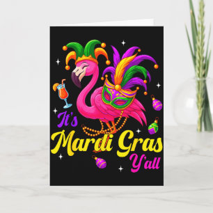Tarjeta Su disfraz de flamenco de Mardi Gras chicas mujere