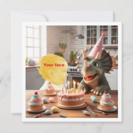 Tarjeta Su hijo con dinosaurio, cumpleaños de triceratops