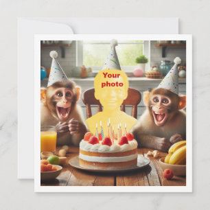 Tarjeta Su hijo con monos, cumpleaños de mono