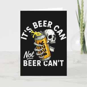 Tarjeta Su lata de cerveza No lata de cerveza Calavera Esq