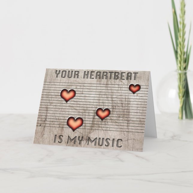 Tarjeta Su latido del corazón es mi greetingcard romatic (Anverso)