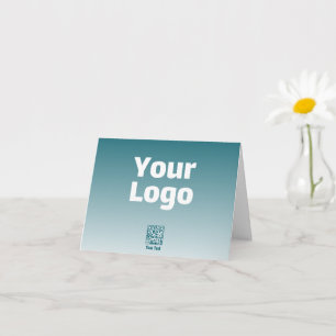 Tarjeta Su logotipo con código QR editable y gradiente Omb