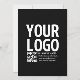 Tarjeta Su logotipo con código QR editable y texto 