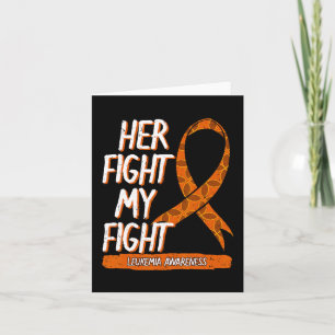 Tarjeta Su lucha contra mi lucha contra la leucemia Naranj