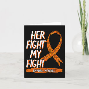 Tarjeta Su lucha contra mi lucha contra la leucemia Naranj