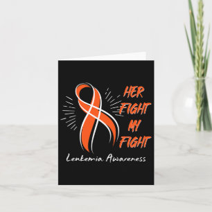 Tarjeta Su lucha contra mi lucha contra la leucemia Naranj