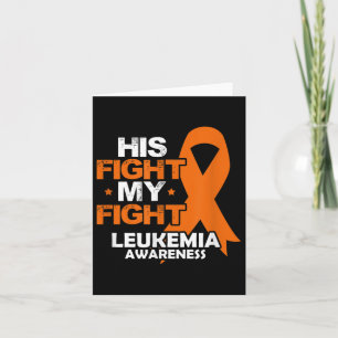 Tarjeta Su lucha contra mi lucha contra la leucemia Naranj