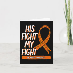 Tarjeta Su lucha contra mi lucha contra la leucemia Naranj