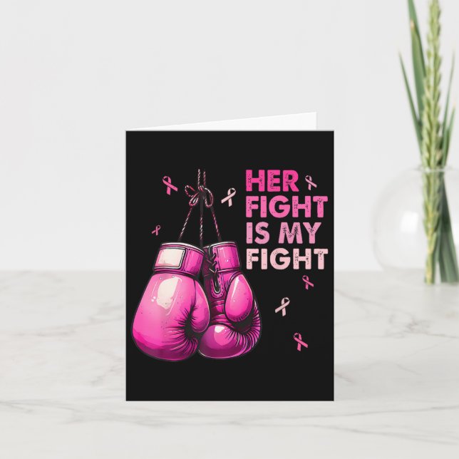Tarjeta Su Lucha Es Mi Lucha De Boxear Guantes De Cáncer D (Anverso)