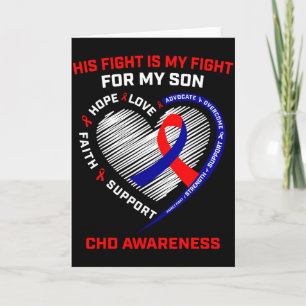 Tarjeta Su lucha hijo conciencia CHD enfermedad cardíaca g