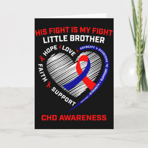 Tarjeta Su lucha pequeño hermano concienciación CHD enferm