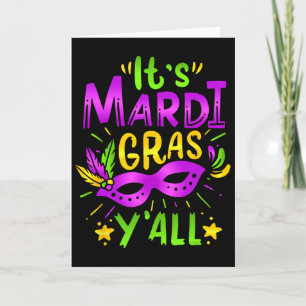 Tarjeta Su Máscara de disfraz de fiesta de Mardi Gras Yall