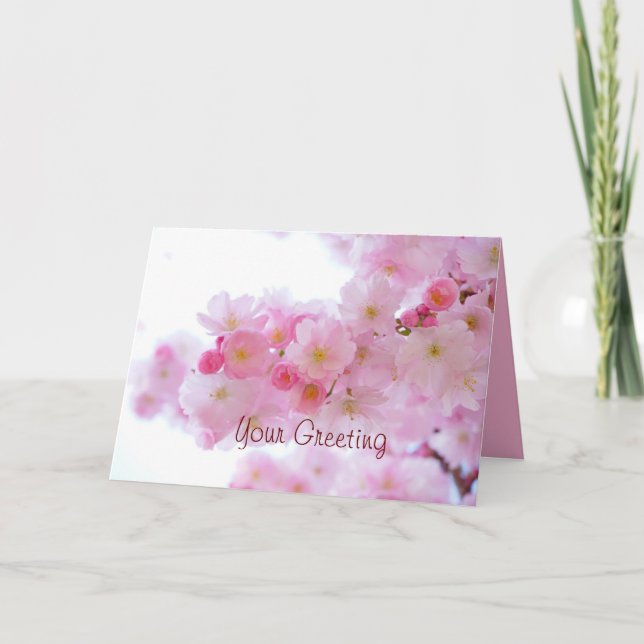 Tarjeta Su mensaje en este saludo de flores de cerezo (Anverso)