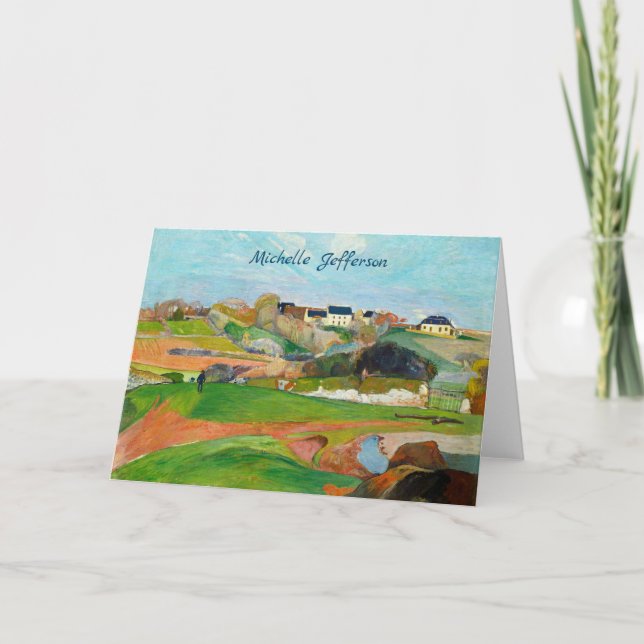 Tarjeta Su nombre Impresionista Pintado Pastoral Gauguin (Anverso)