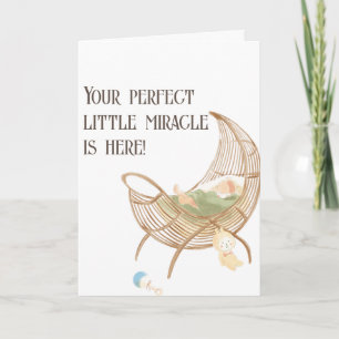 Tarjeta Su Pequeño Milagro Perfecto Está Aquí Felicitacion