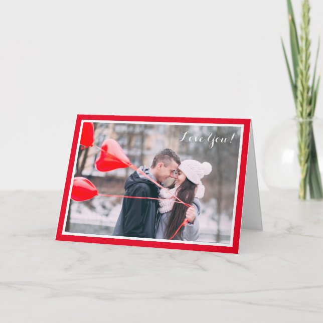 Tarjeta Su Personalizado fotográfico te ama El día de San  (Anverso)