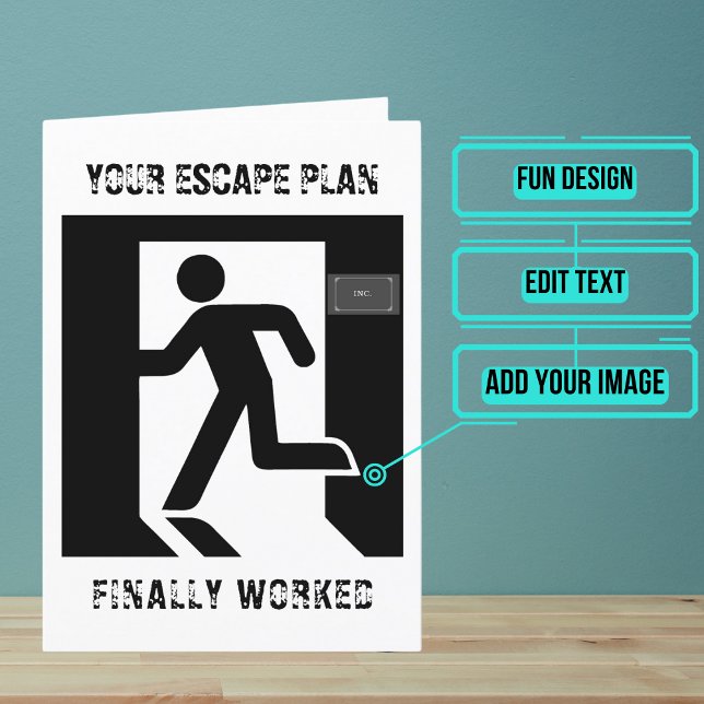 Tarjeta Su plan de escape para abandonar su trabajo (Looking for the perfect card for that friend who is about to quit/leave their job?)