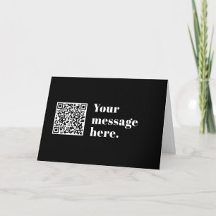 Tarjeta Su propio código QR cargado y texto retro editable