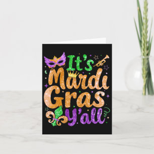 Tarjeta Su traje de máscara de Fiesta Mardi Gras Yall Mard