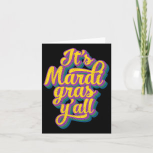 Tarjeta Su traje de máscara de Fiesta Mardi Gras Yall Mard