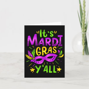 Tarjeta Su traje de máscara de Fiesta Mardi Gras Yall Mard