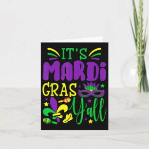 Tarjeta Su traje de máscara de Fiesta Mardi Gras Yall Mard
