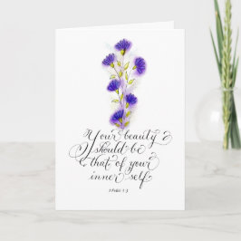 Tarjeta Su verso inspirador de la biblia de la belleza