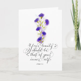 Tarjeta Su verso inspirador de la biblia de la belleza