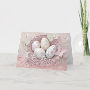 Tarjeta Suave Alegría de Pascua con Motivo Floral