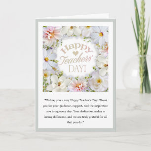 Tarjeta suave floral del Día del Maestro
