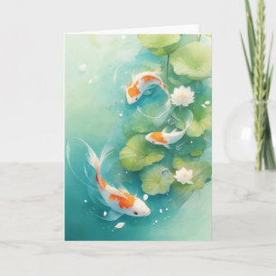 Tarjeta Suave Sinfonía de Peces Koi