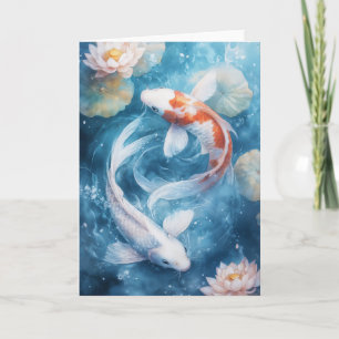 Tarjeta Suaves Remolinos de Koi en Aguas Tranquilas