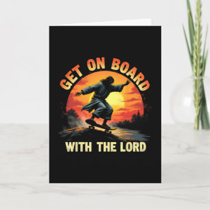 Tarjeta Sube A La Tabla Con El Señor Cristo Skateboarding 