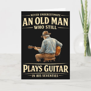 Tarjeta Subestimar a un anciano que toca la guitarra seten