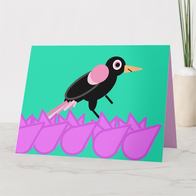 Tarjeta Subió el mirlo (Anverso)